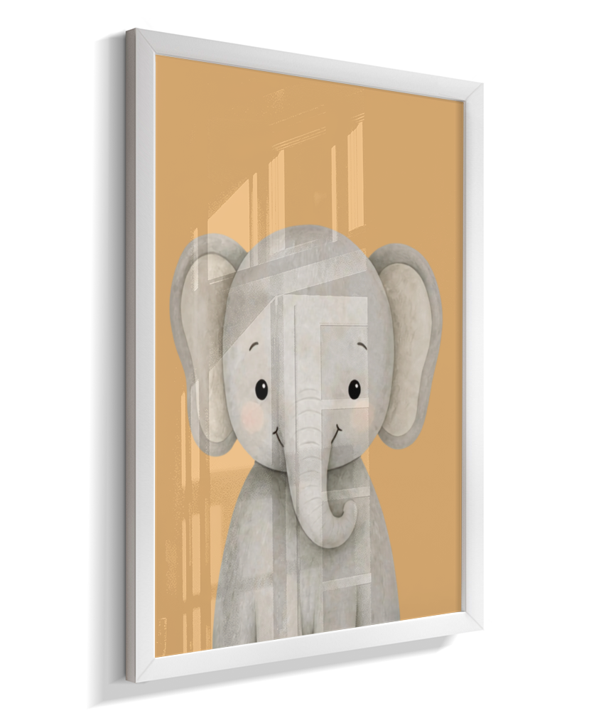 Elefante perfil (fundo amarelo)