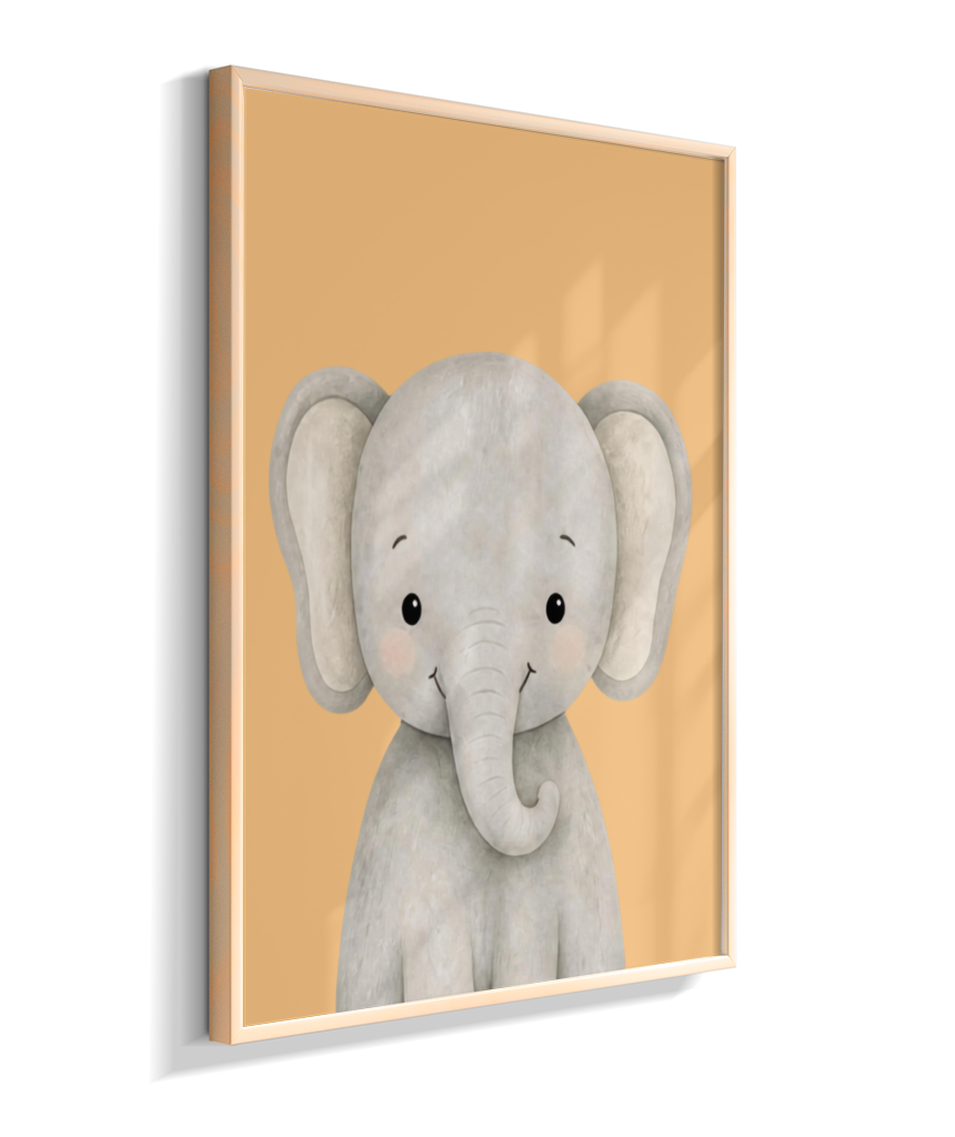 Elefante perfil (fundo amarelo)