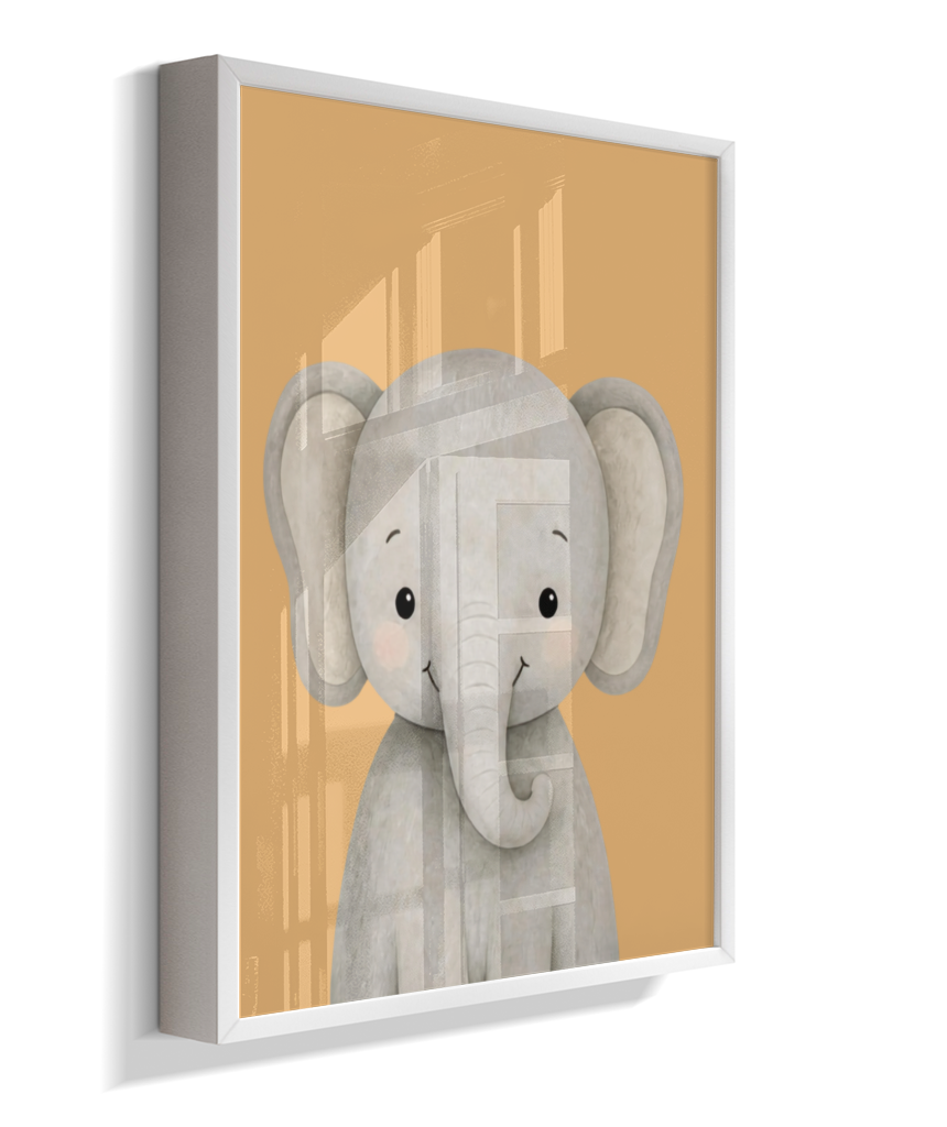 Elefante perfil (fundo amarelo)