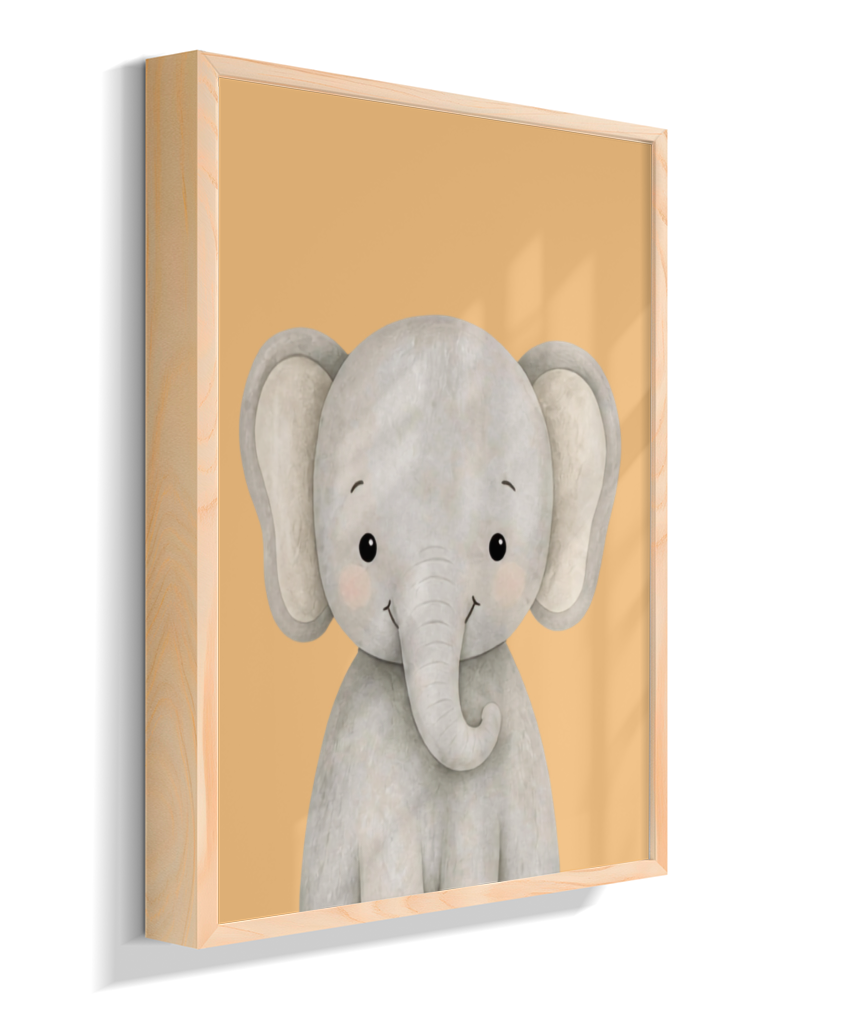 Elefante perfil (fundo amarelo)