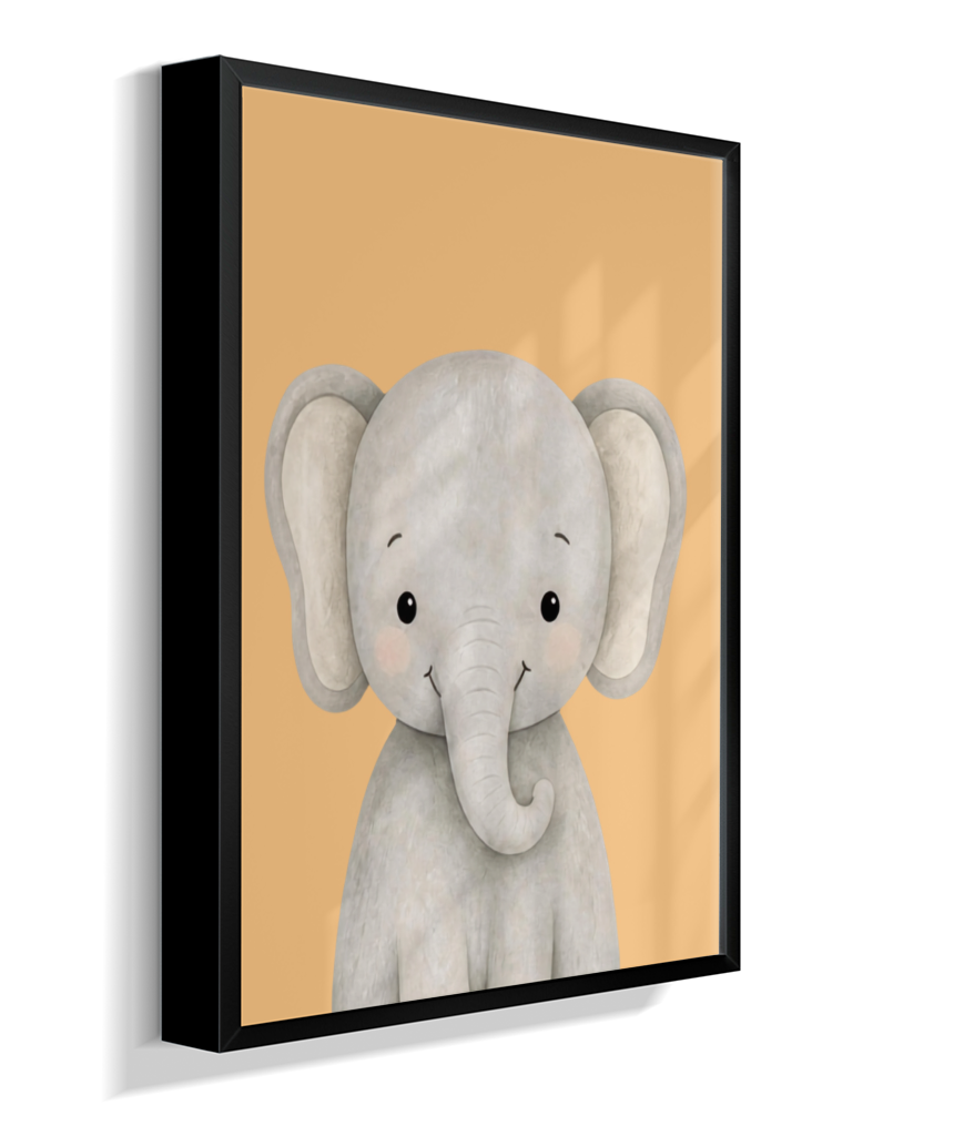 Elefante perfil (fundo amarelo)