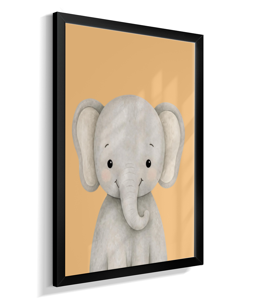 Elefante perfil (fundo amarelo)