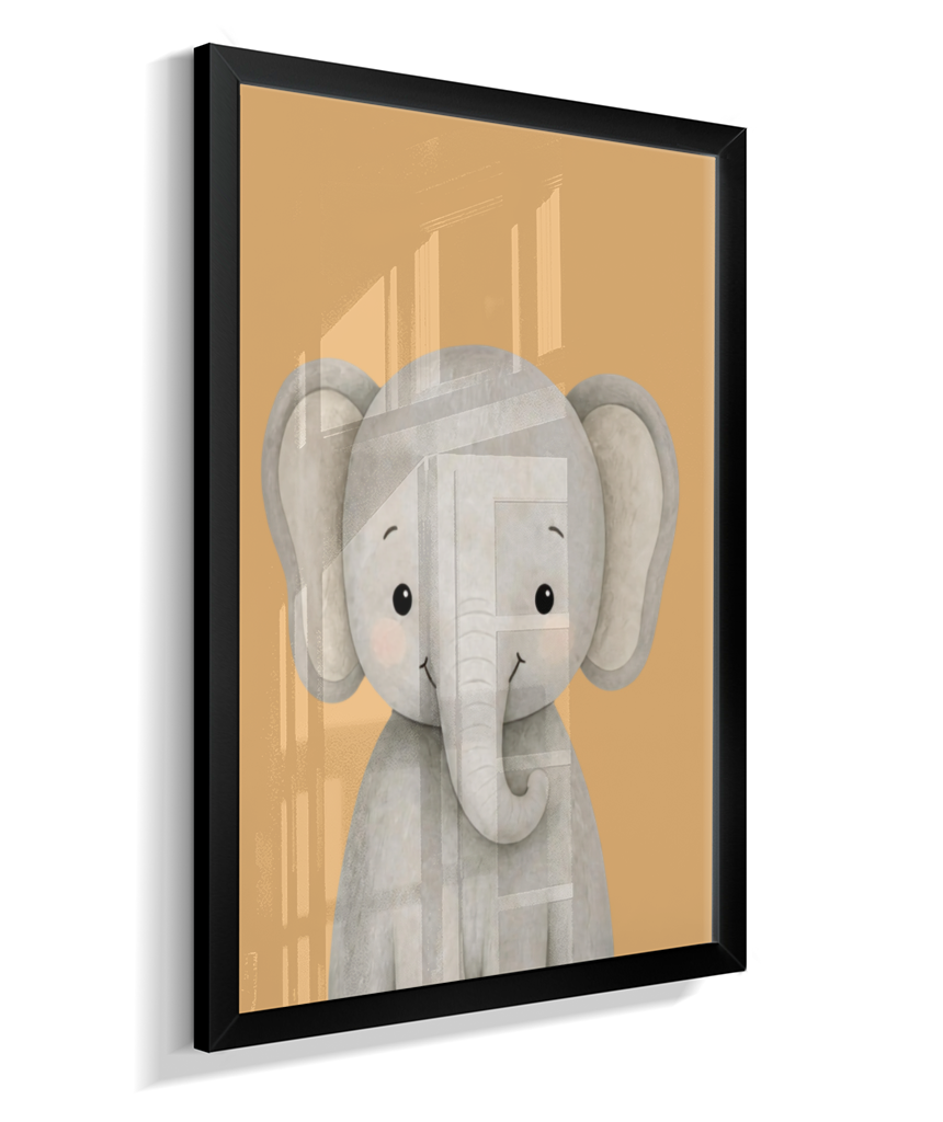 Elefante perfil (fundo amarelo)