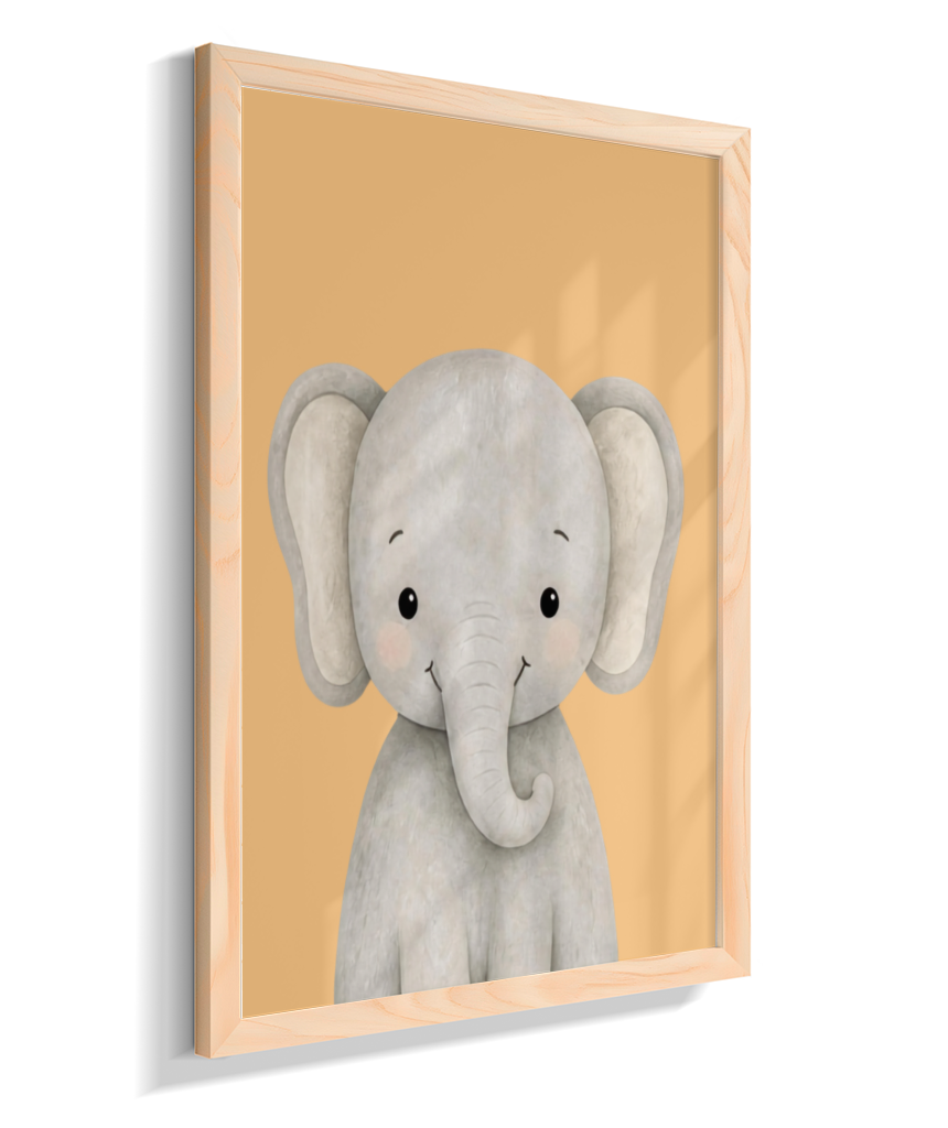 Elefante perfil (fundo amarelo)