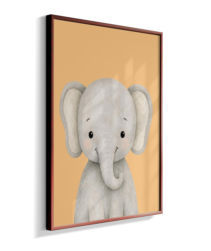 Elefante perfil (fundo amarelo)