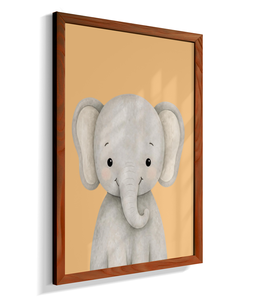 Elefante perfil (fundo amarelo)