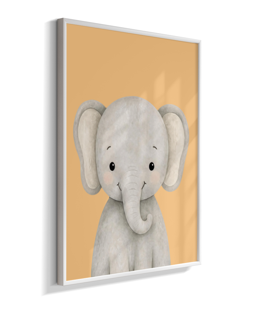 Elefante perfil (fundo amarelo)
