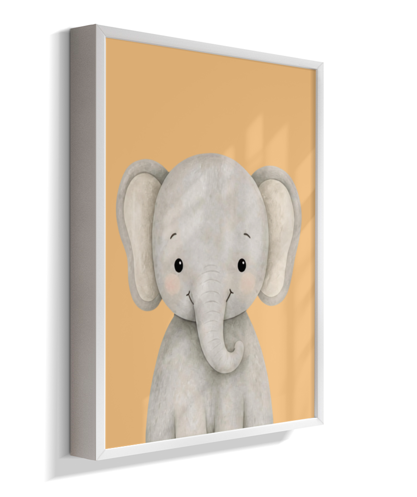Elefante perfil (fundo amarelo)