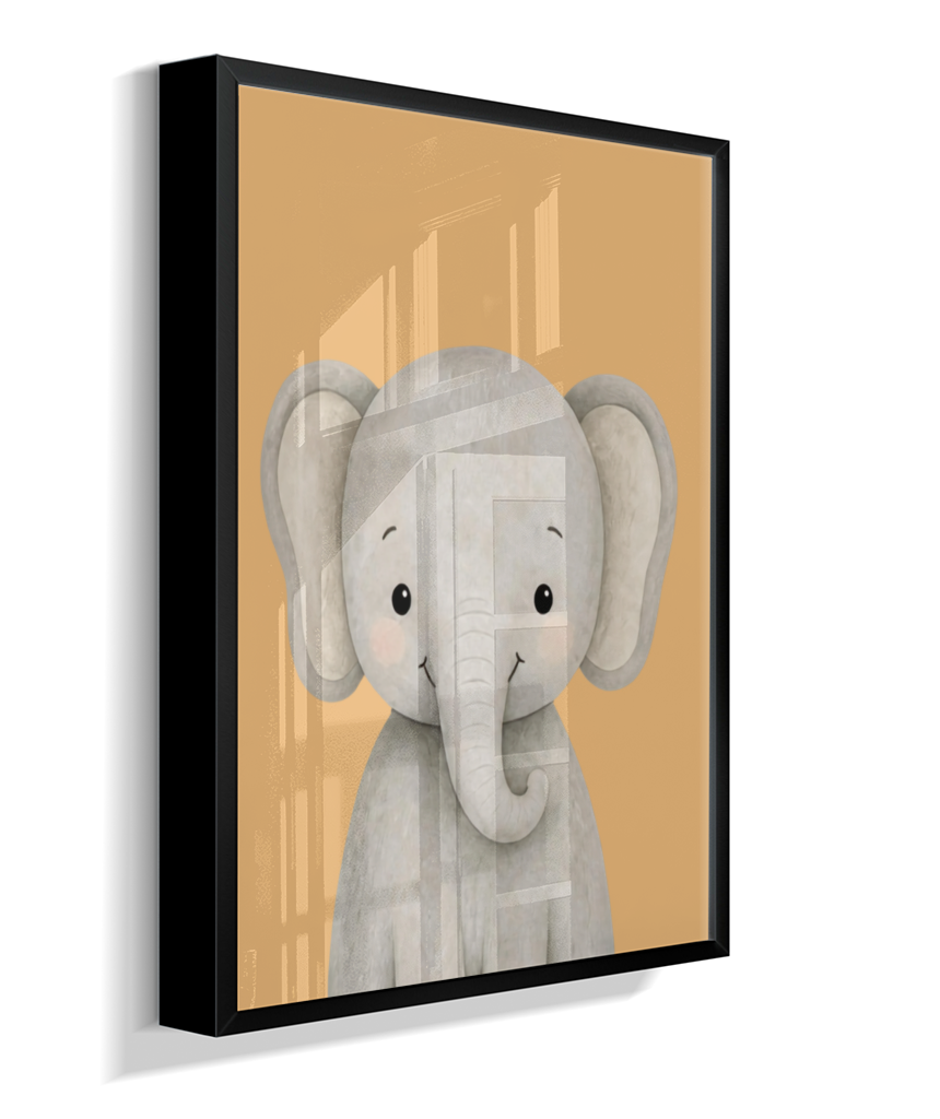 Elefante perfil (fundo amarelo)