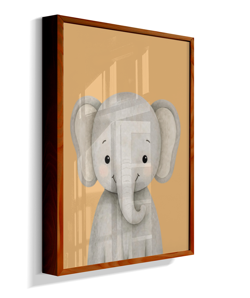 Elefante perfil (fundo amarelo)