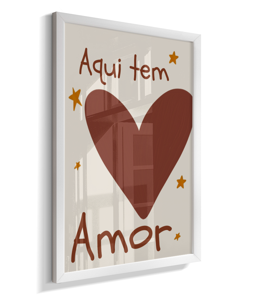 Aqui tem amor (coração e estrelas)