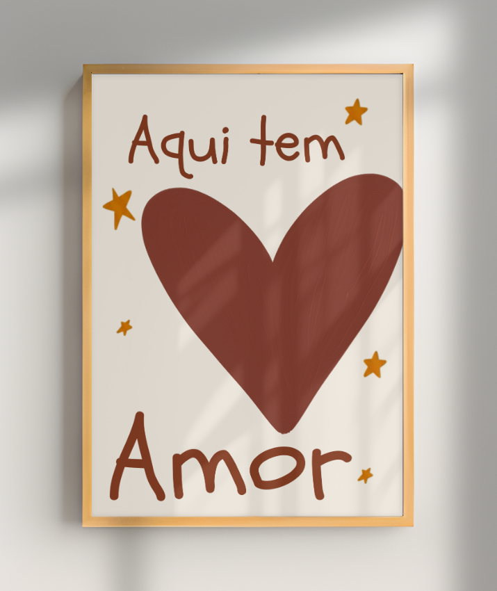 Aqui tem amor (coração e estrelas)