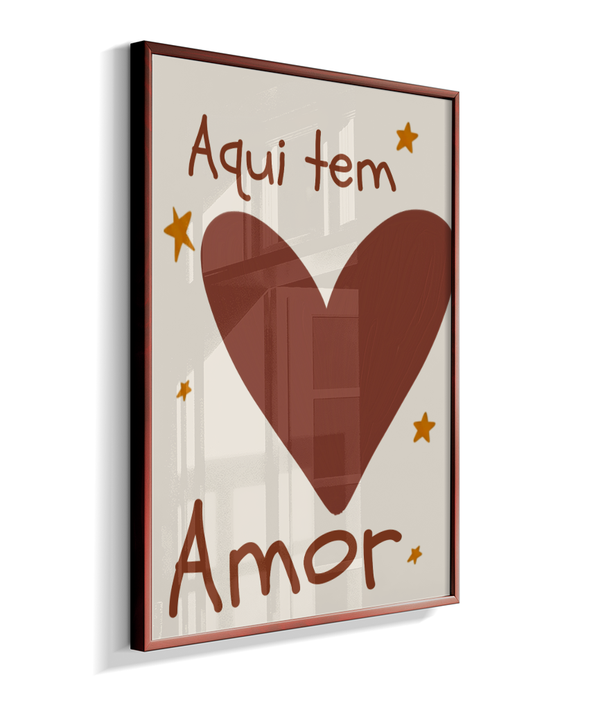 Aqui tem amor (coração e estrelas)