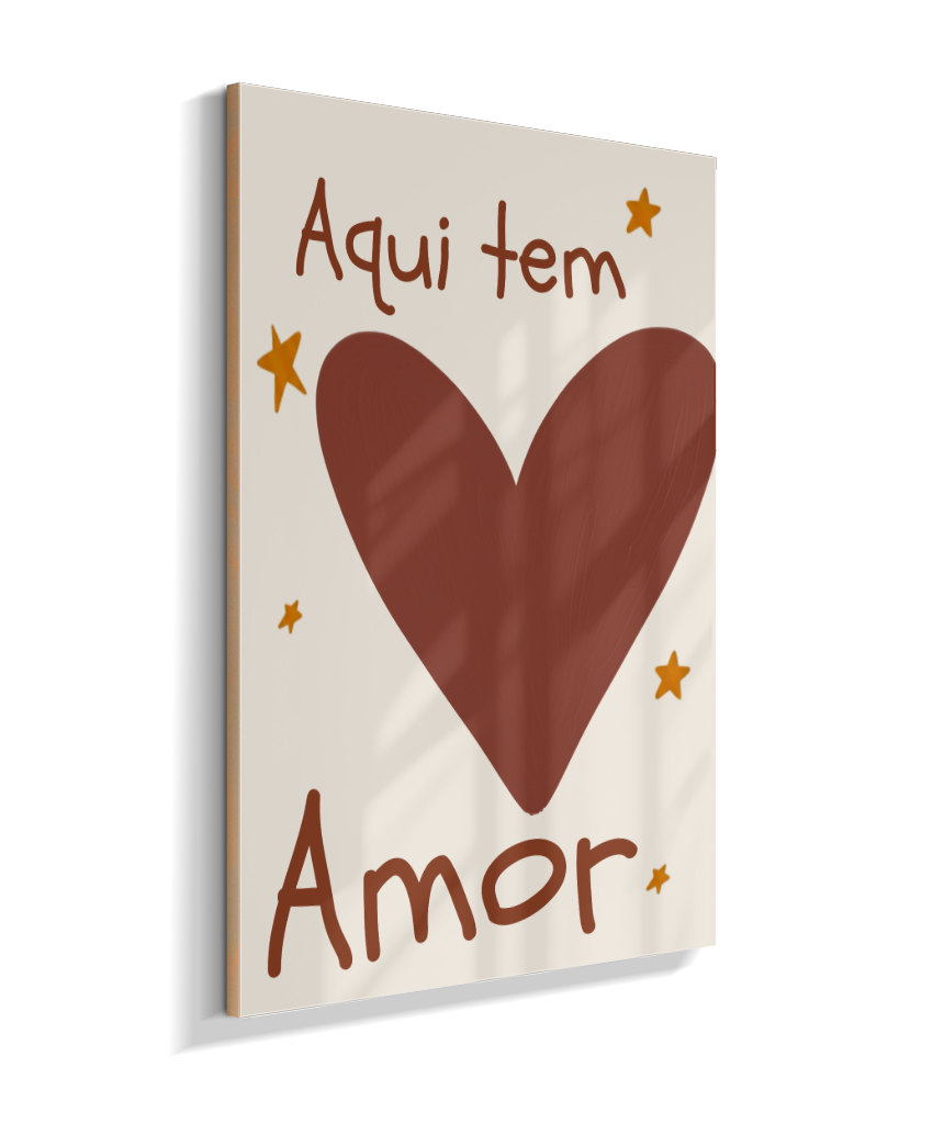 Aqui tem amor (coração e estrelas)