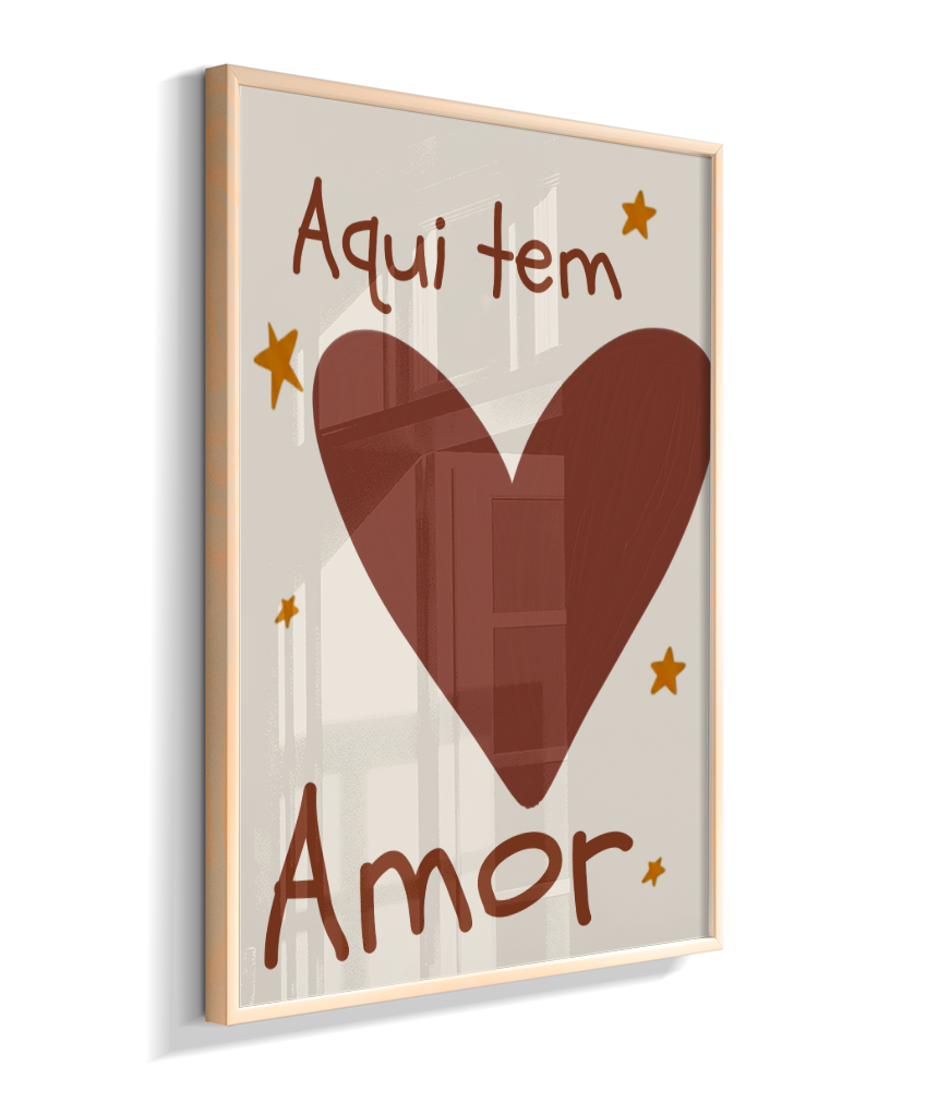 Aqui tem amor (coração e estrelas)