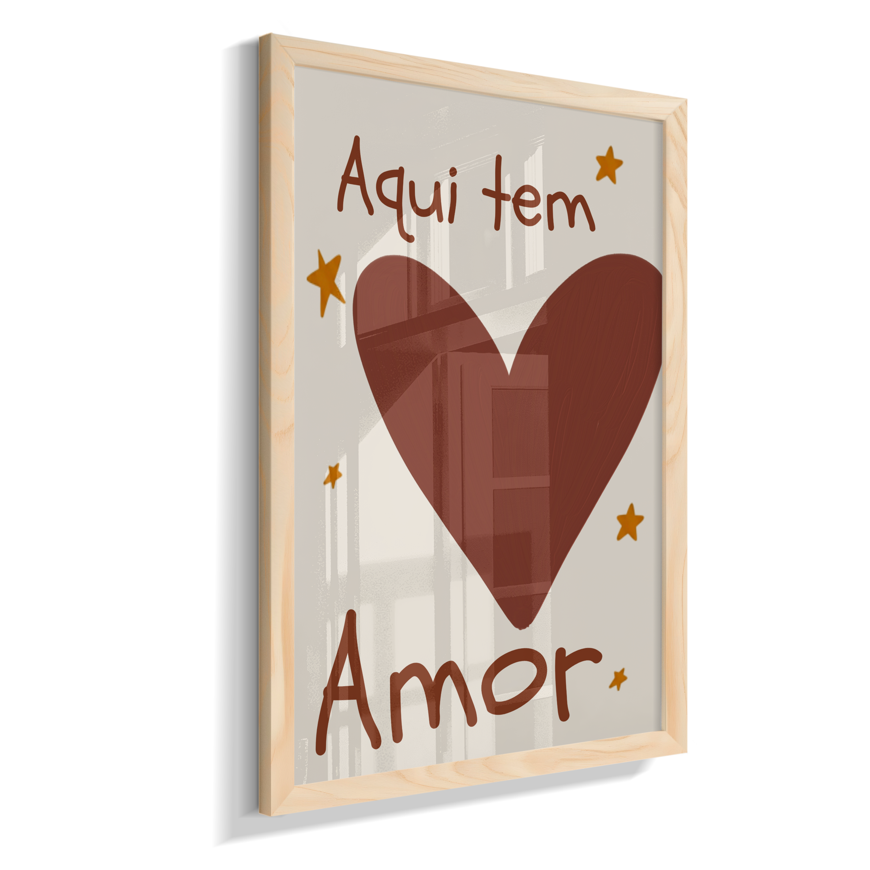 Aqui tem amor (coração e estrelas)