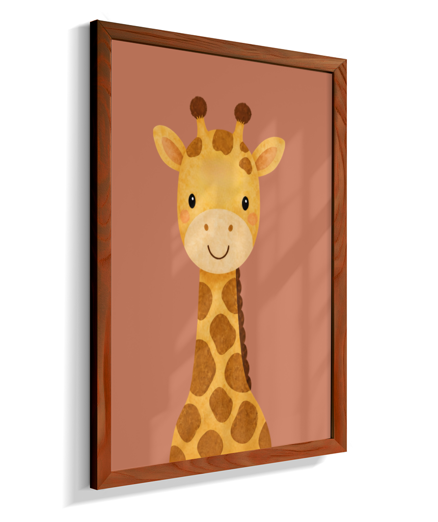 Girafa perfil (fundo rose)