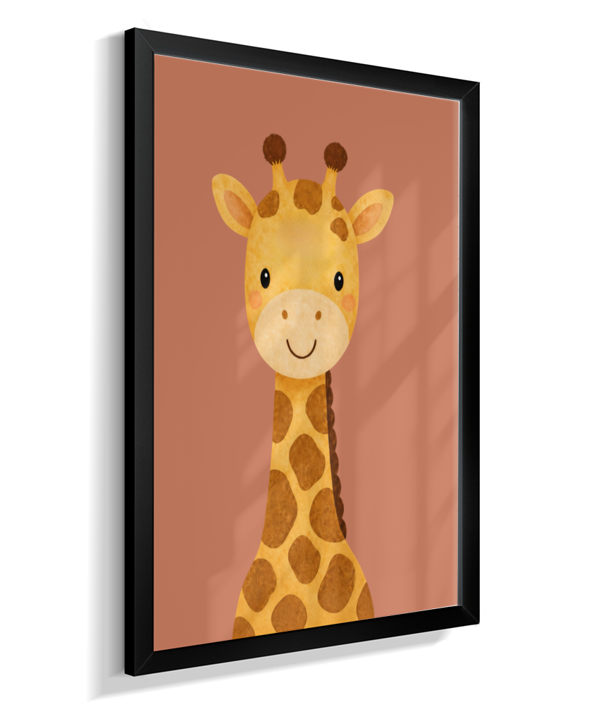Girafa perfil (fundo rose)
