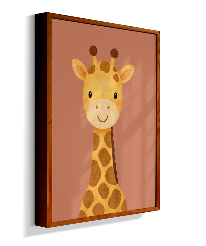 Girafa perfil (fundo rose)