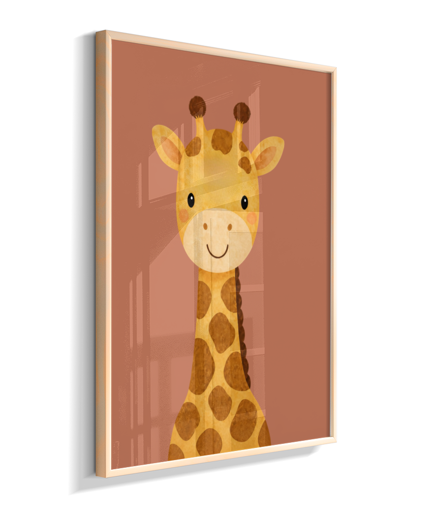 Girafa perfil (fundo rose)