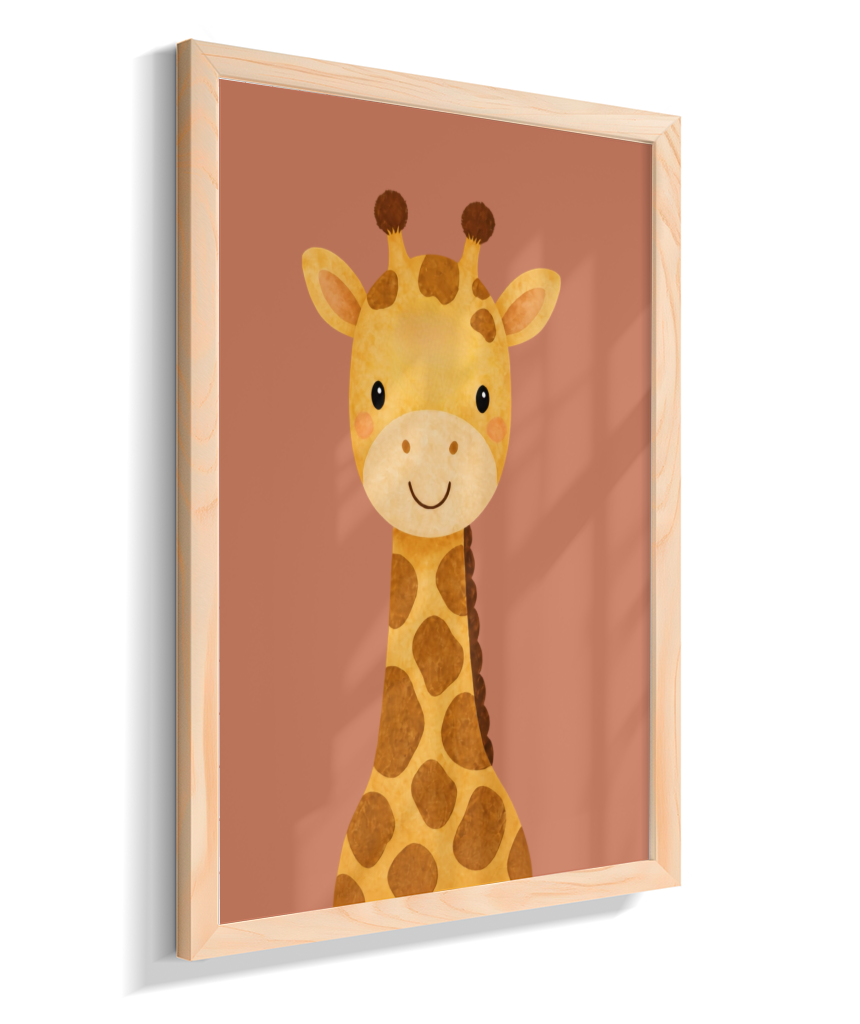 Girafa perfil (fundo rose)