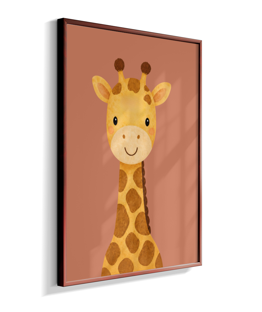 Girafa perfil (fundo rose)