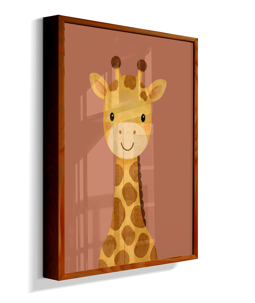 Girafa perfil (fundo rose)