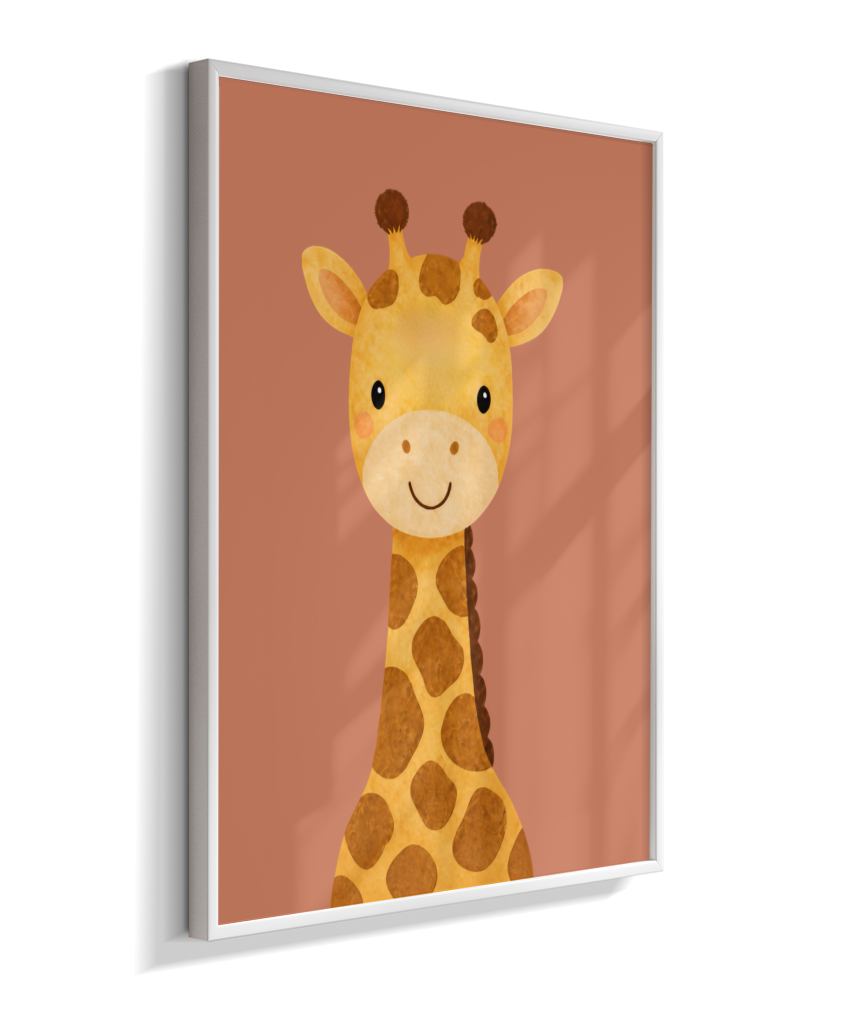 Girafa perfil (fundo rose)