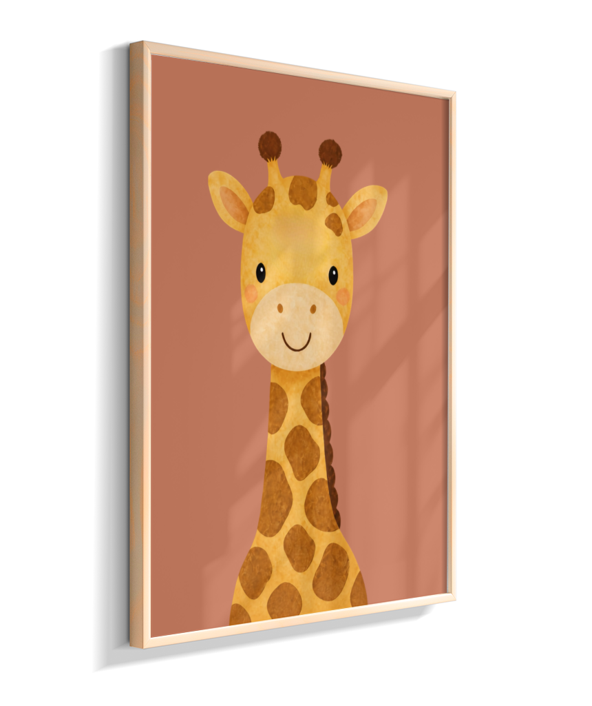 Girafa perfil (fundo rose)