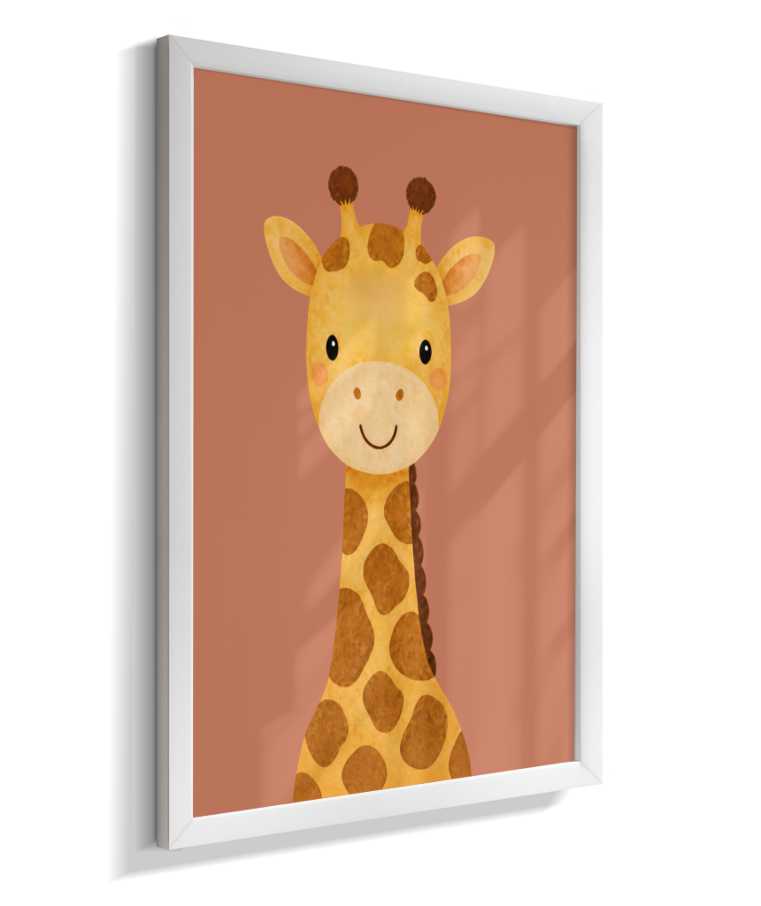 Girafa perfil (fundo rose)