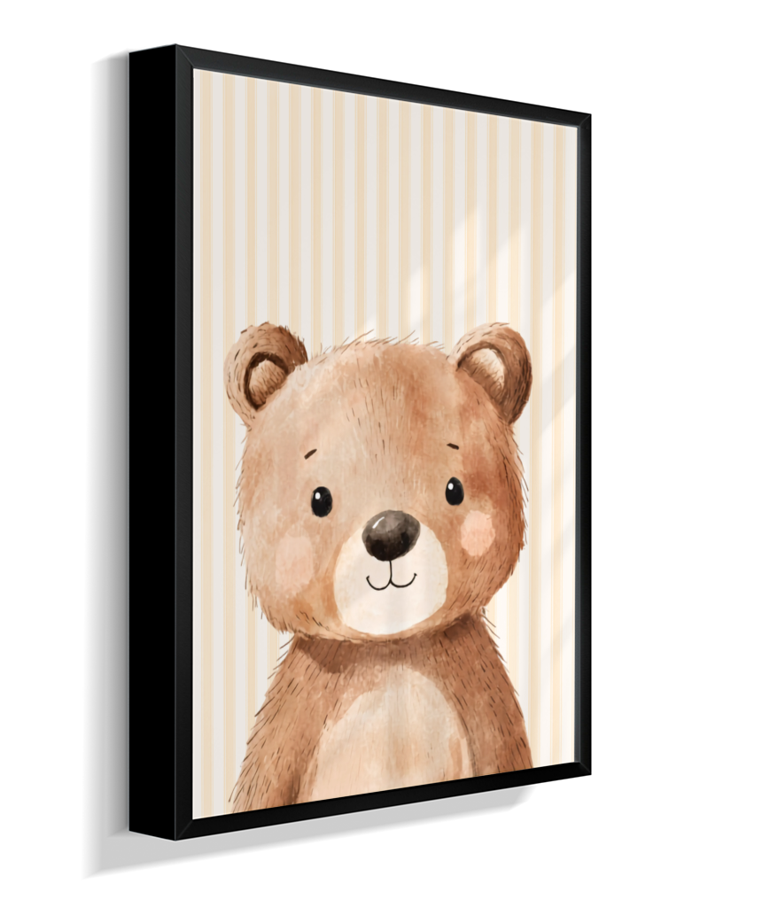 Urso perfil (fundo listrado)