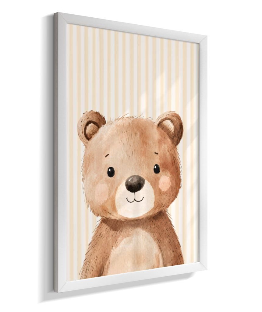 Urso perfil (fundo listrado)