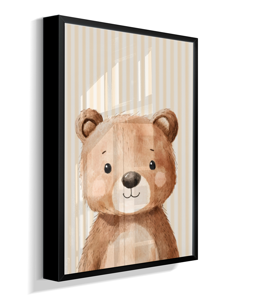 Urso perfil (fundo listrado)
