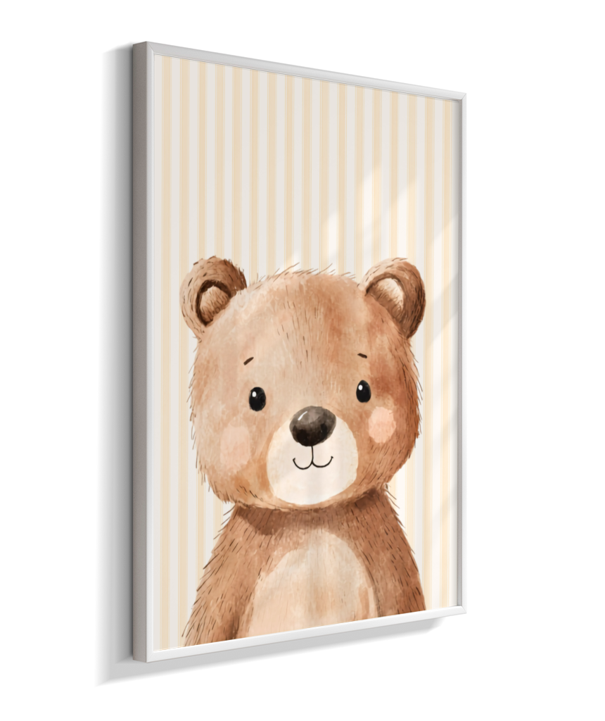 Urso perfil (fundo listrado)