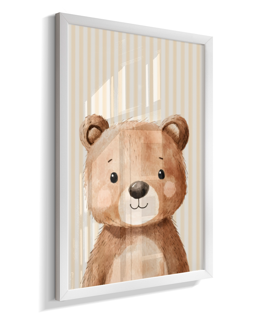Urso perfil (fundo listrado)