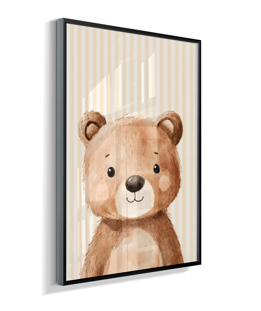Urso perfil (fundo listrado)