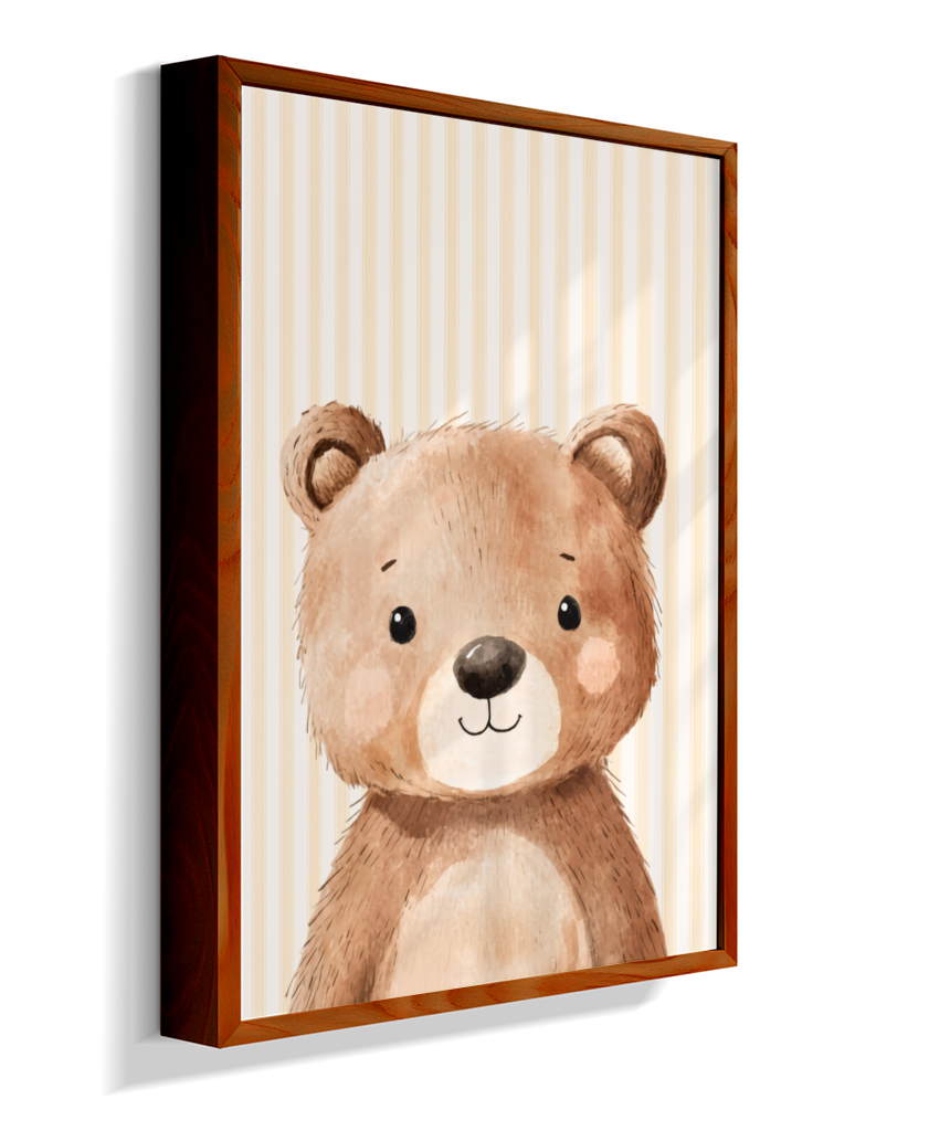 Urso perfil (fundo listrado)