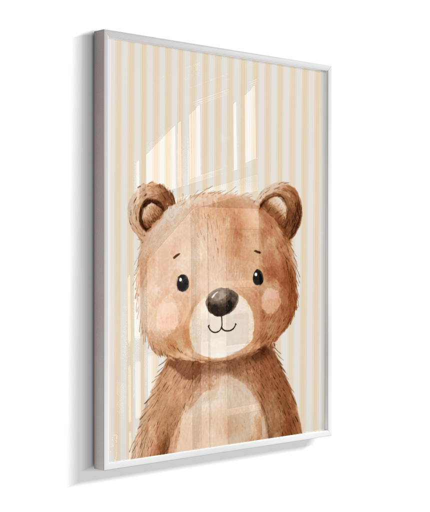 Urso perfil (fundo listrado)
