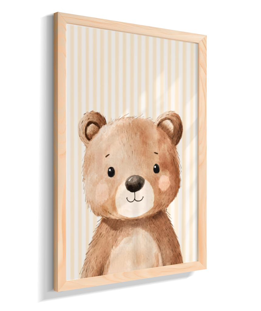 Urso perfil (fundo listrado)
