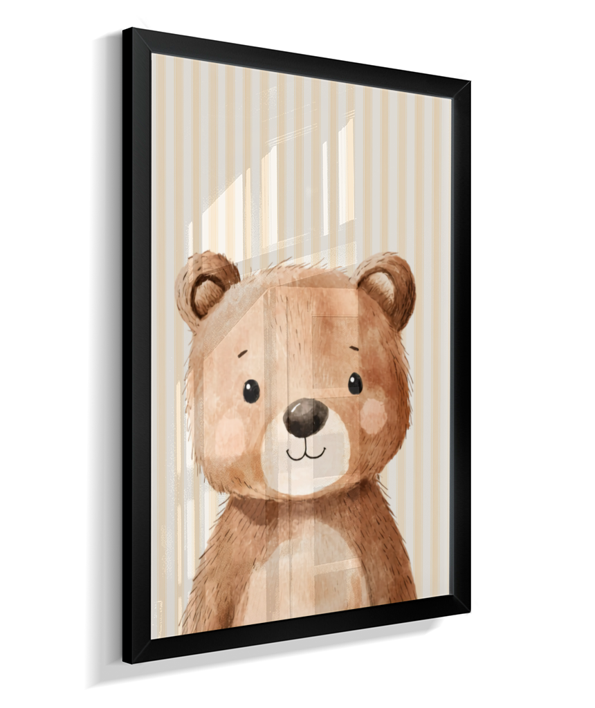 Urso perfil (fundo listrado)