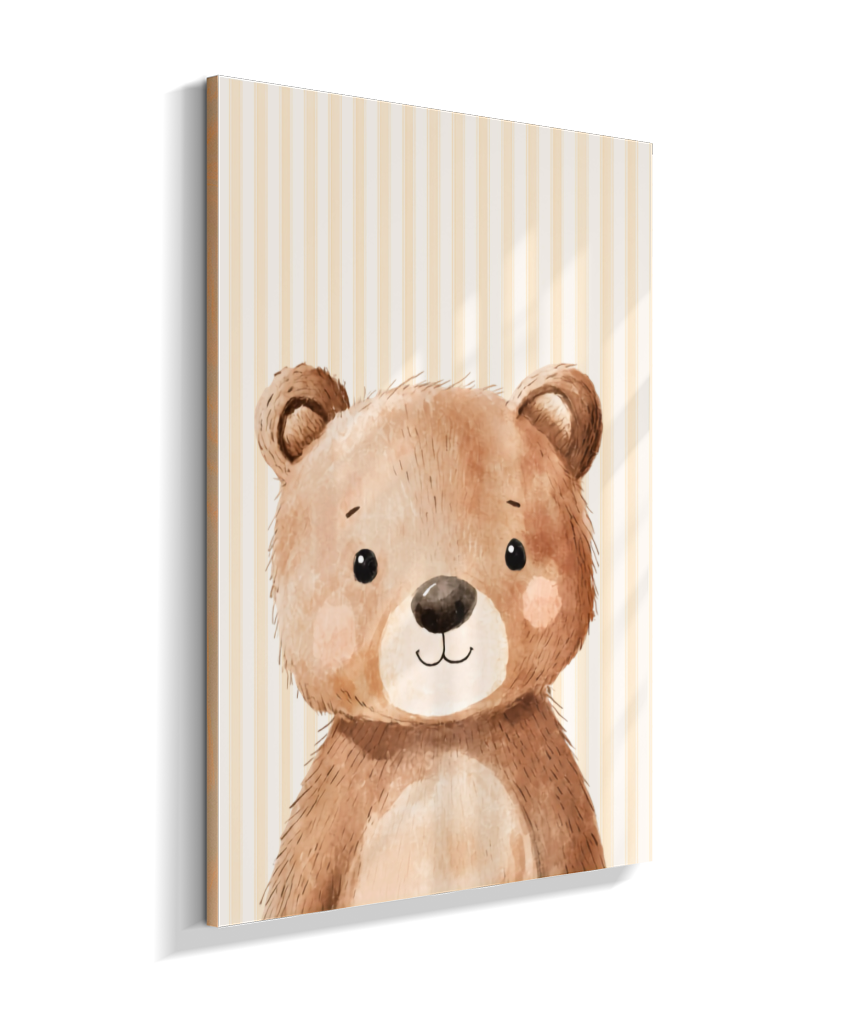 Urso perfil (fundo listrado)