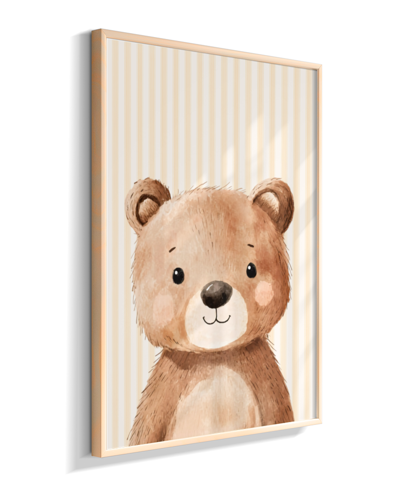 Urso perfil (fundo listrado)