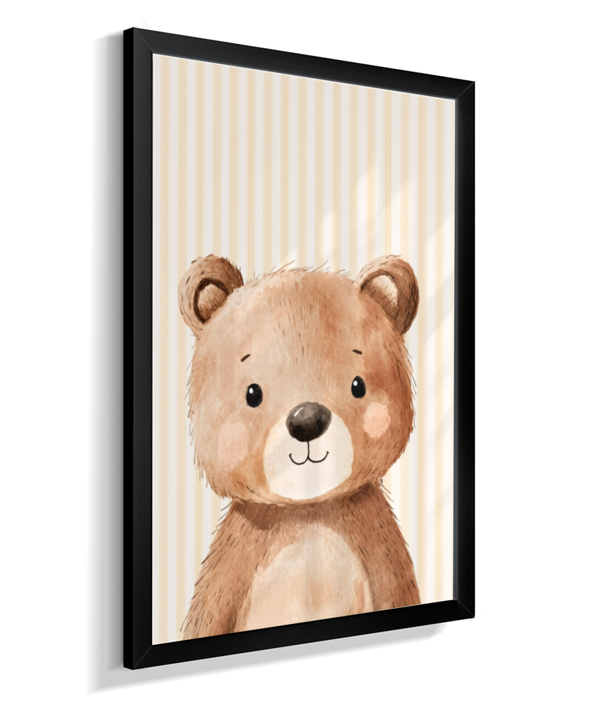 Urso perfil (fundo listrado)