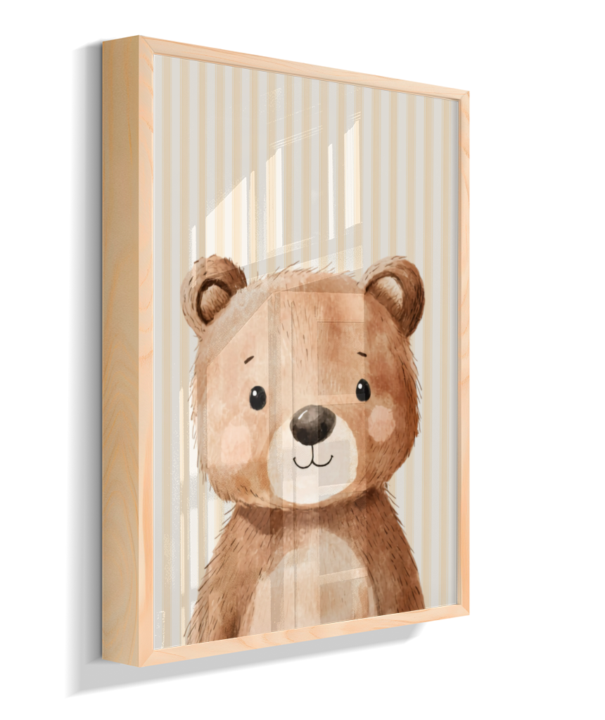 Urso perfil (fundo listrado)