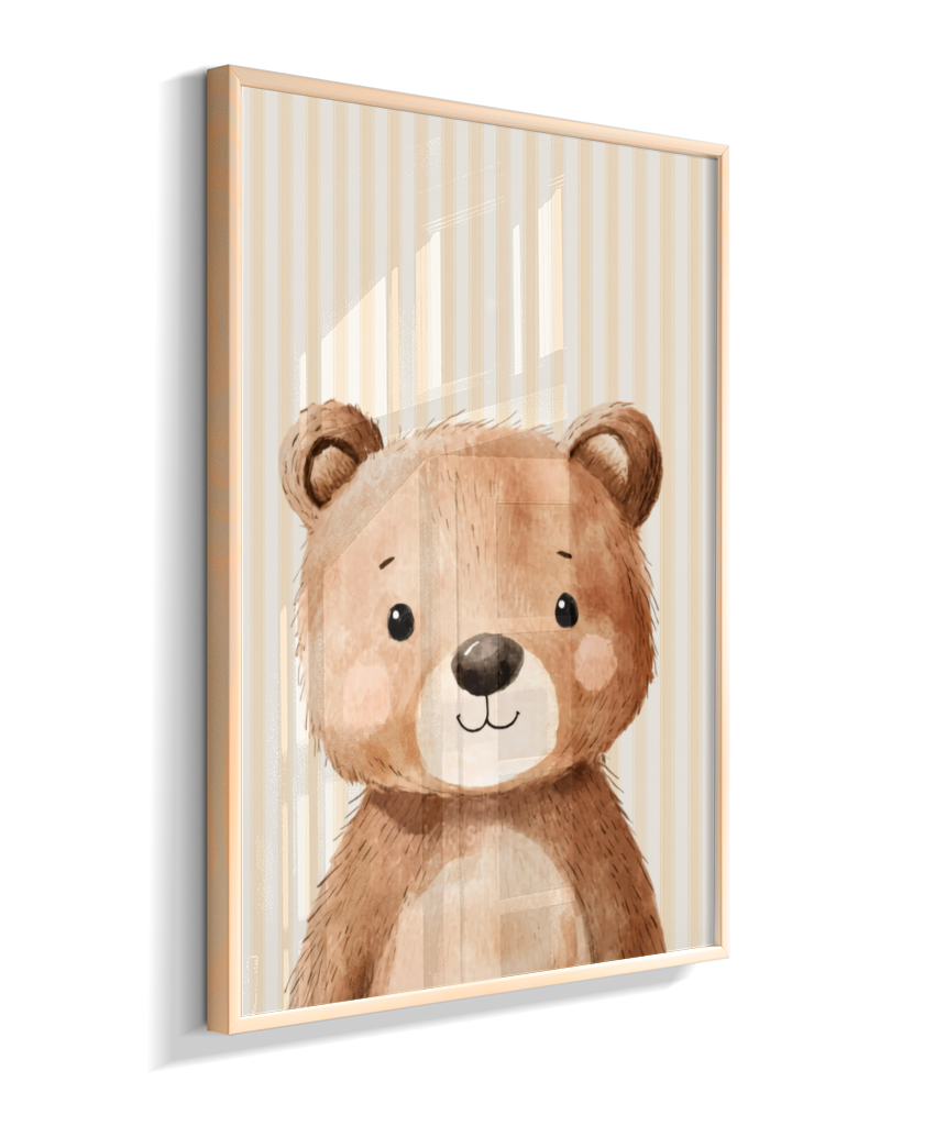 Urso perfil (fundo listrado)