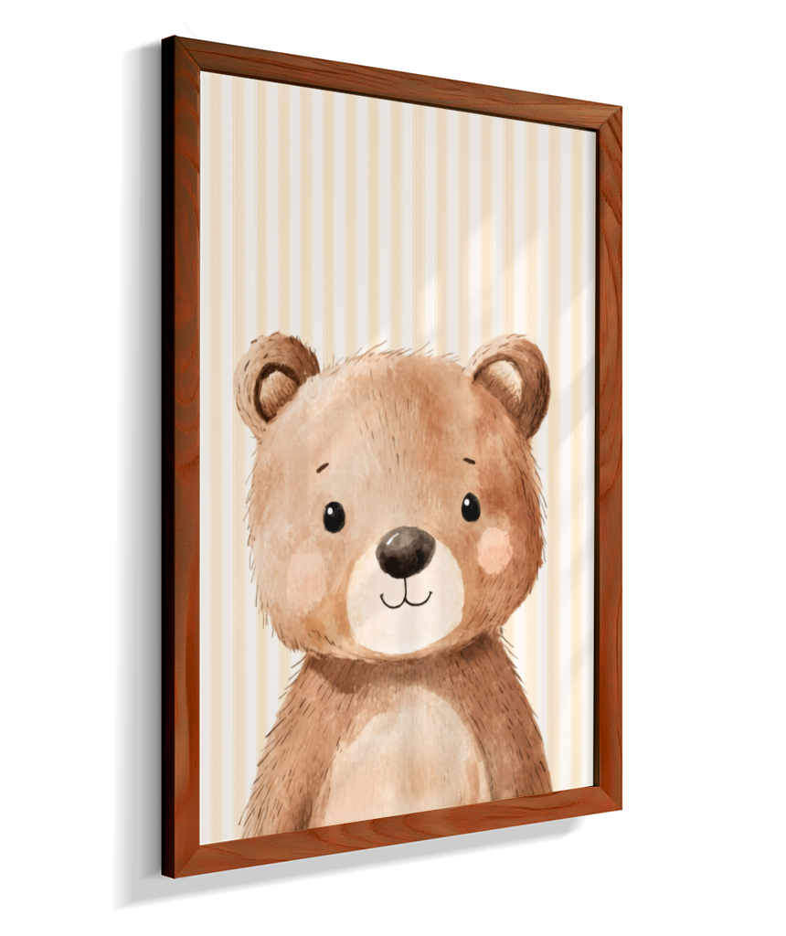 Urso perfil (fundo listrado)