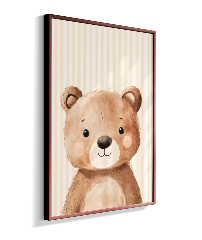 Urso perfil (fundo listrado)
