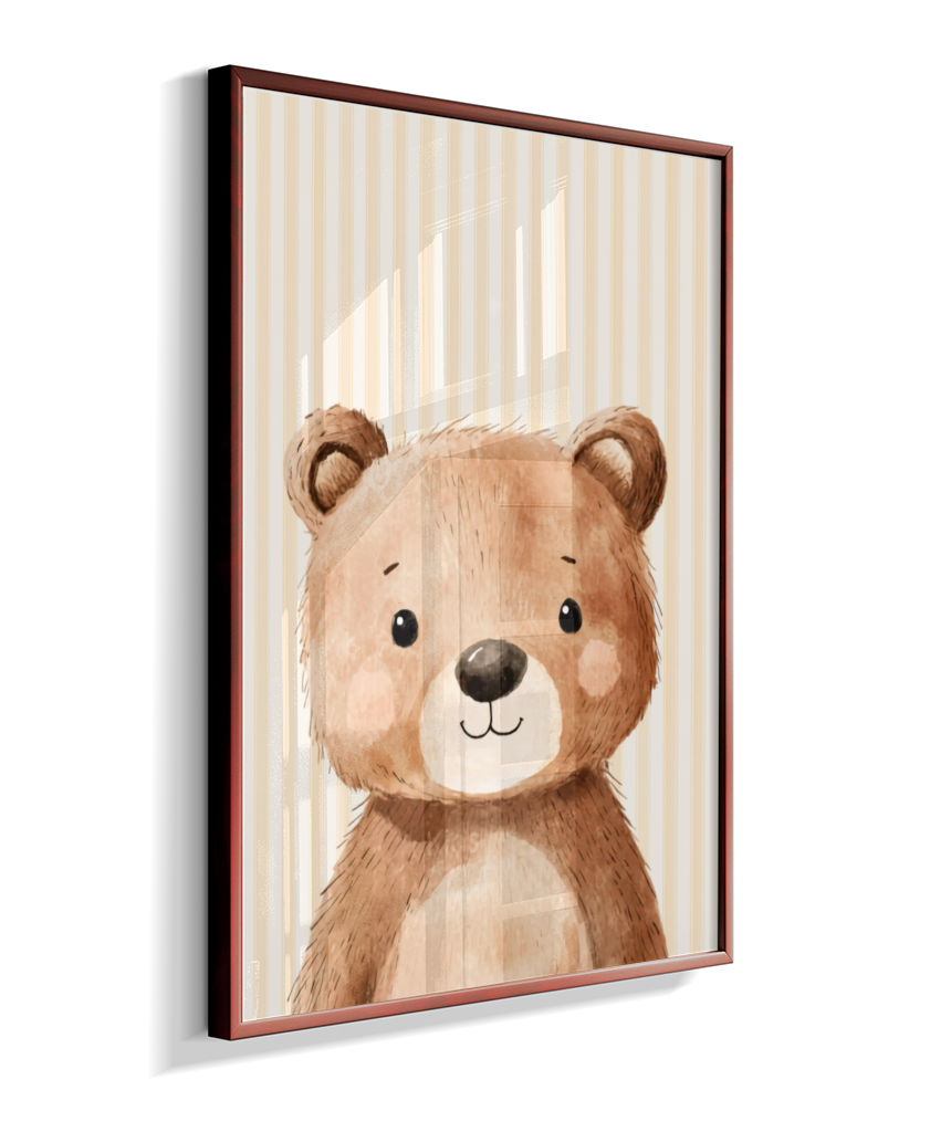 Urso perfil (fundo listrado)