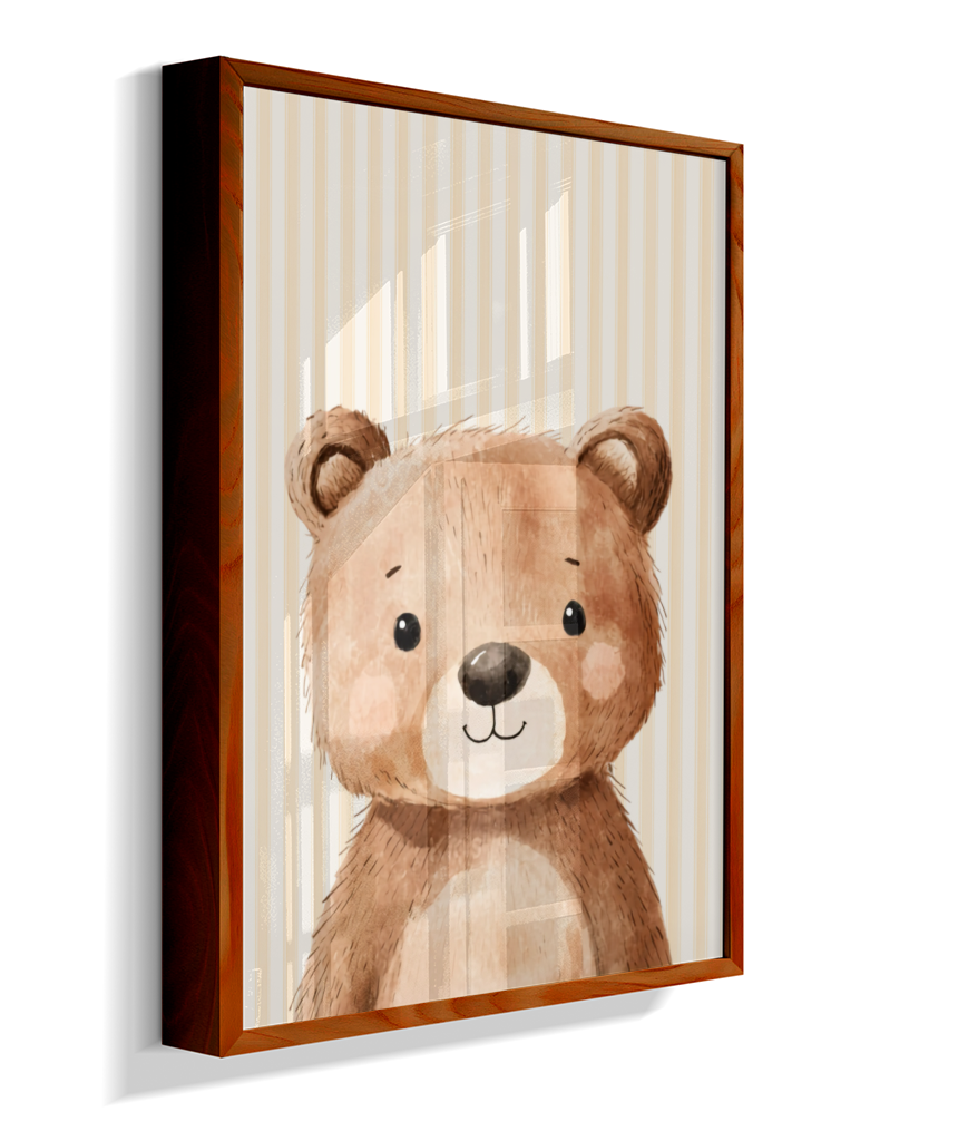 Urso perfil (fundo listrado)