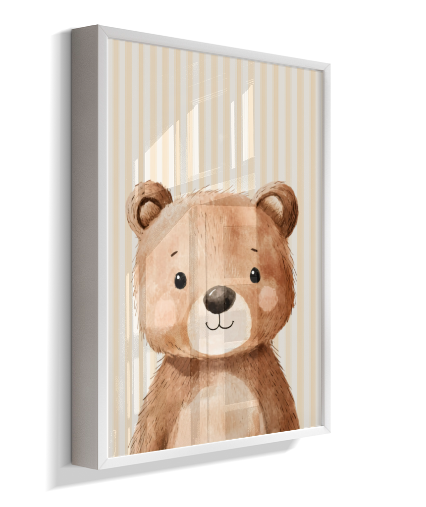 Urso perfil (fundo listrado)